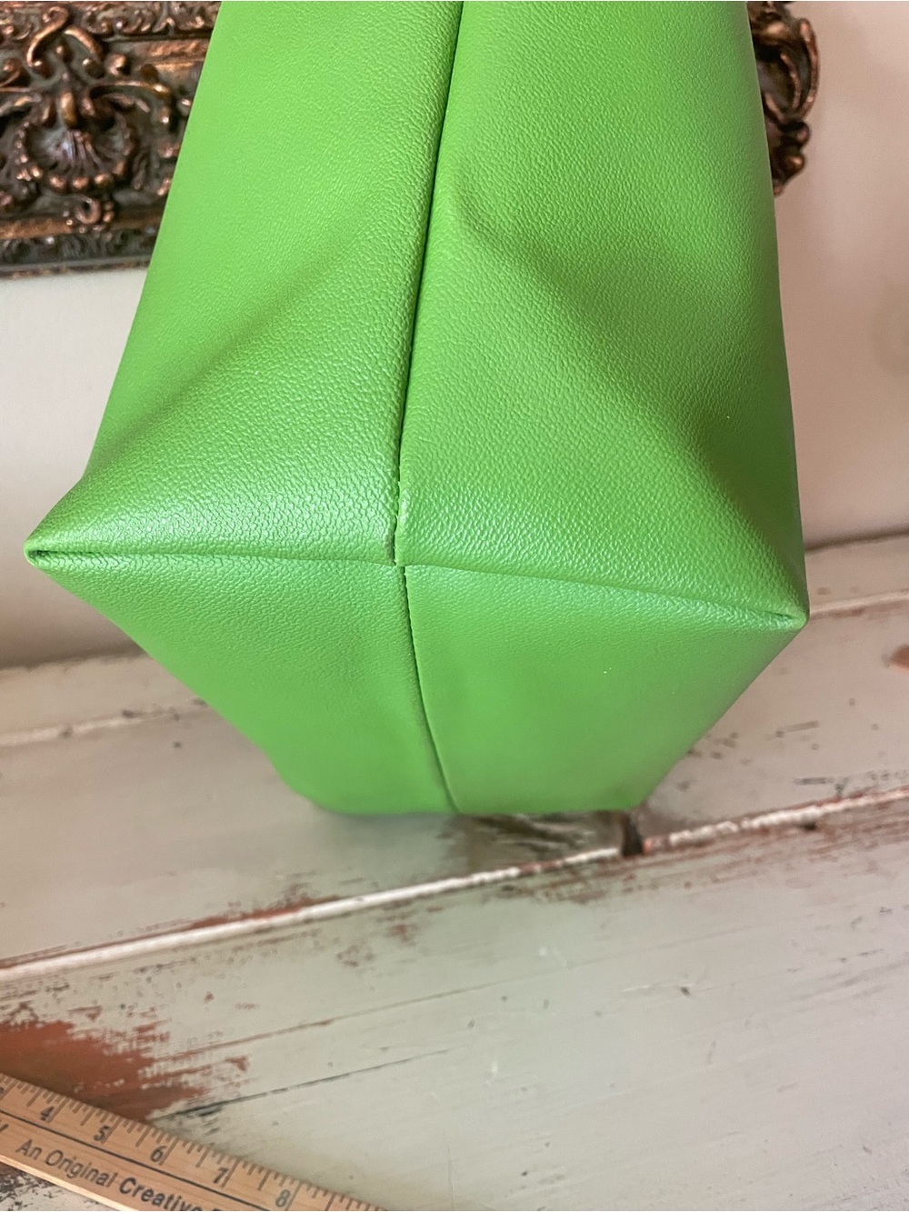 Dooney & Bourke Eva BaileyBright Green Tote with Brown Trim - Picture 5 of 16